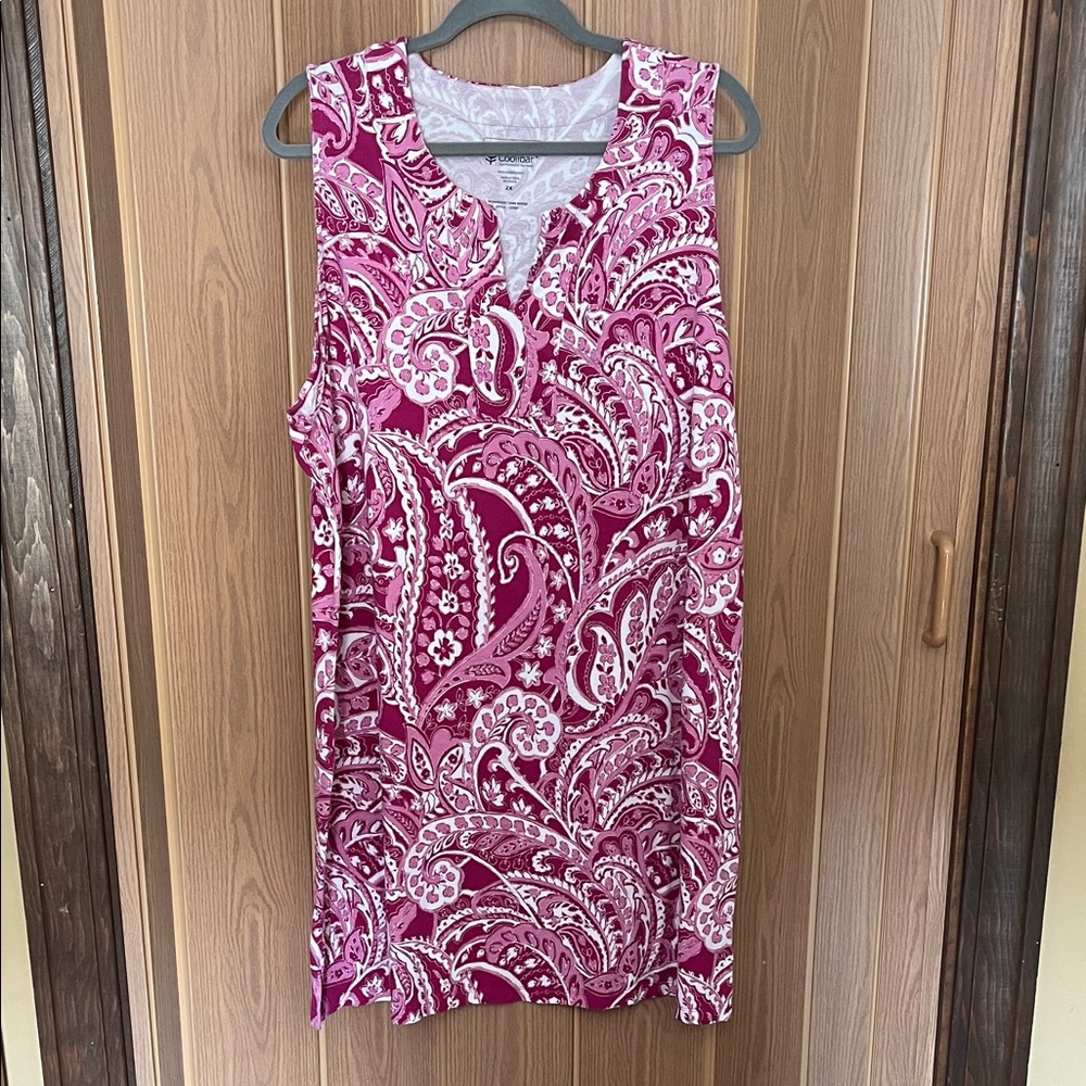 Coolibar Pink Paisley Dress, SPF 50